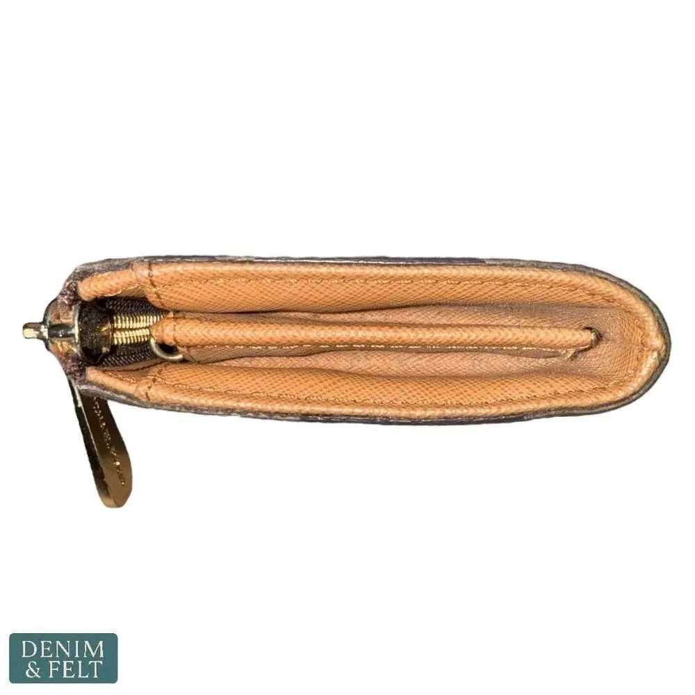 Michael Kors Jet Set Travel Large Logo Zip Long Wallet in Brown Vanilla MK Print